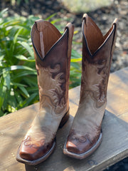 Circle G by Corral Women's Honey Chocolate Embroidery Square Toe Boot