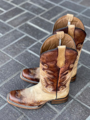 Circle G by Corral Women's Honey Chocolate Embroidery Square Toe Boot