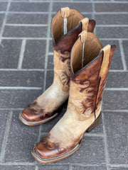 Circle G by Corral Women's Honey Chocolate Embroidery Square Toe Boot