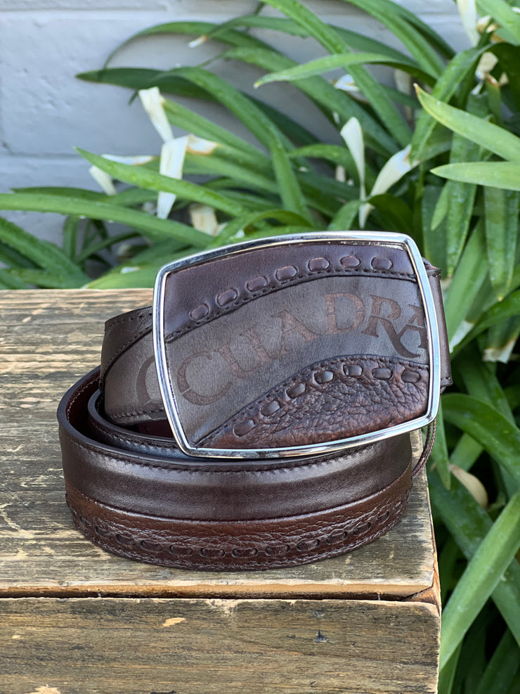 Cuadra Dark Brown Modern Leather Belt (NEW)