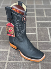 Los Altos Grisly Black Wide Square Toe Cowboy Boots