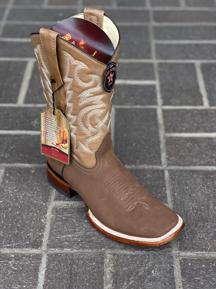 Los Altos Nobuck Taupe Wide Square Toe Cowboy Boots – Guadalajara