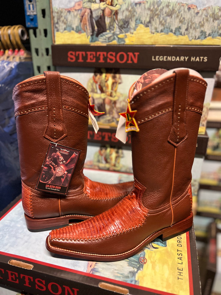 Los Altos Piel Lizard Color Cognac Horma Versace 8.5 USA 27.5 MX