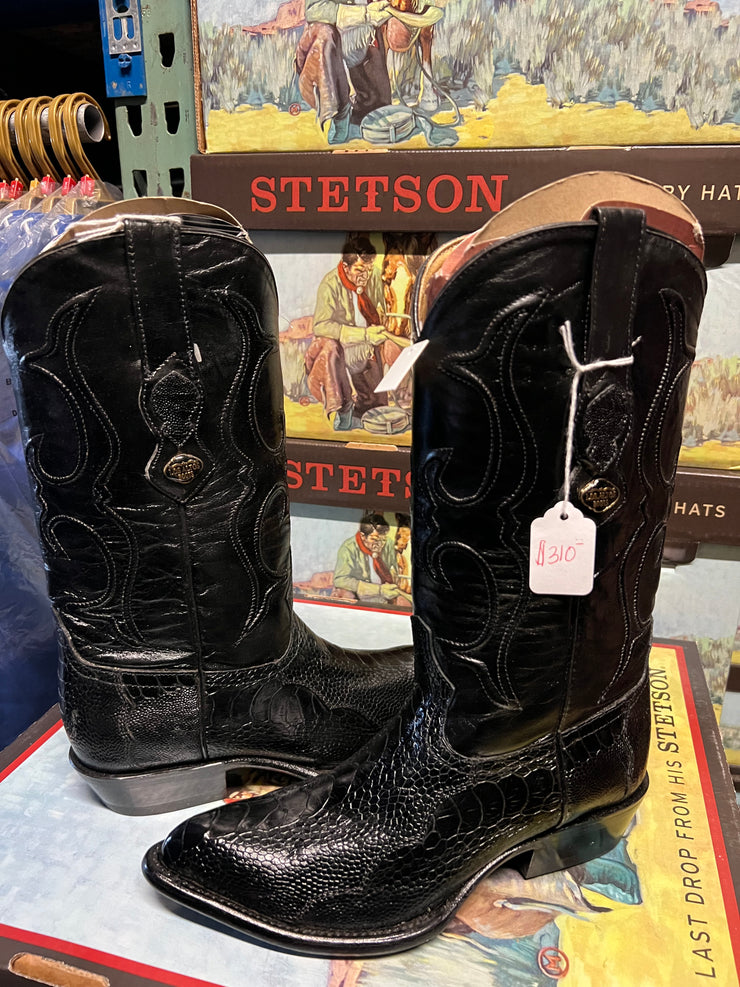 Los Altos Piel Avestruz Pata Color Negro Horma J Toe 6.5 USA 25.5 MX
