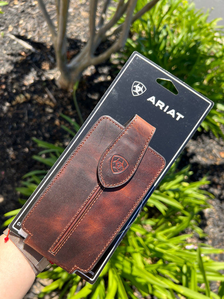 Ariat Brown Leather Cell Phone Case (Fits iPhone REGULAR SIZE)