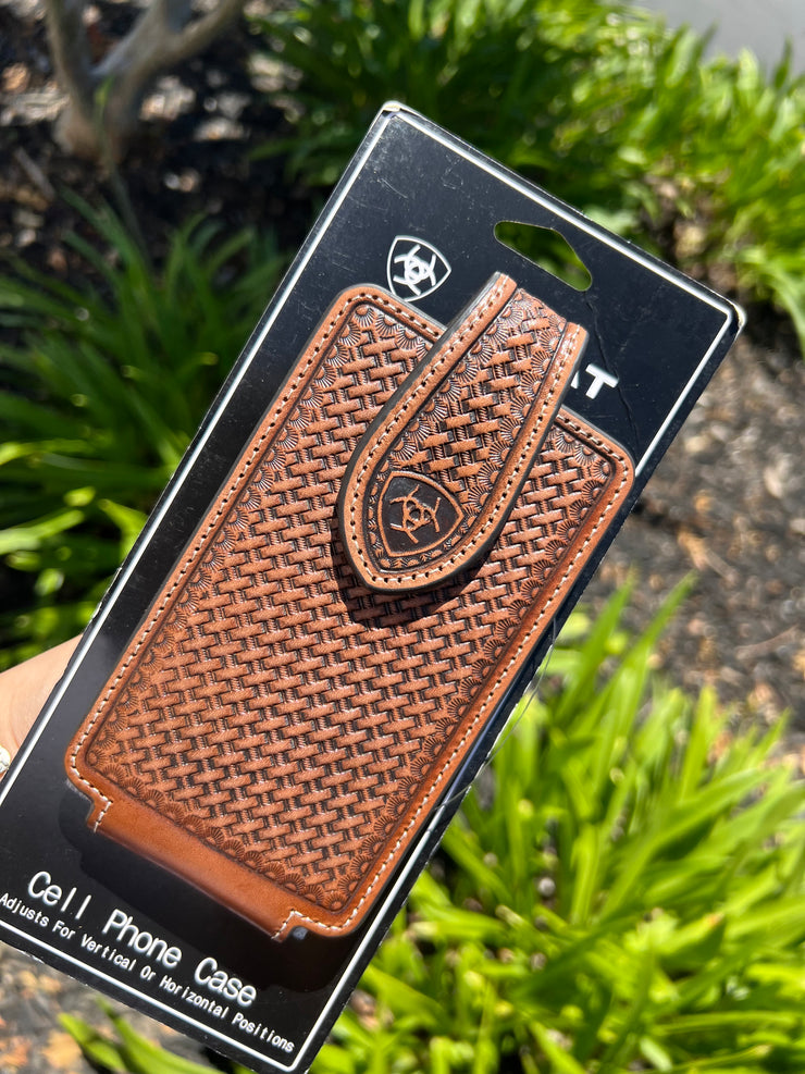 Ariat Handtooled Leather Cell Phone Case (Fits iPhone REGULAR SIZE)