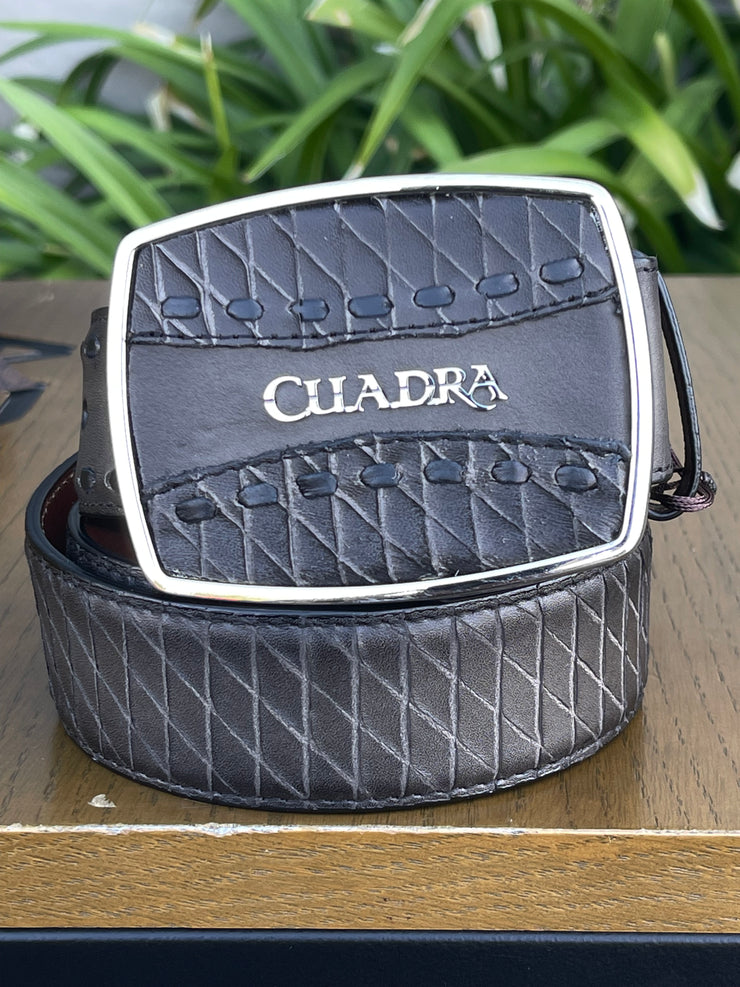 Cuadra Grey Modern Fashion Leather Belt