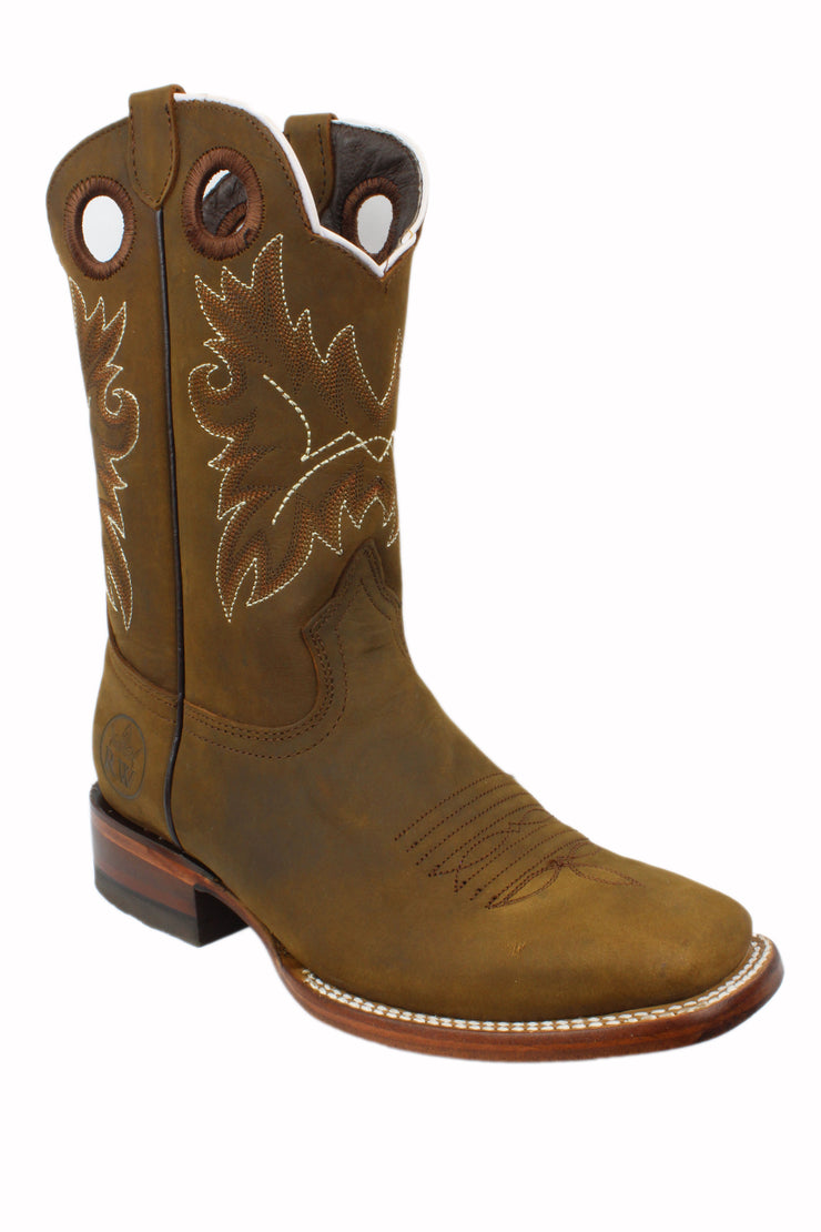 Reywelt Crazy Horse Square Toe Short Cowgirl Boots