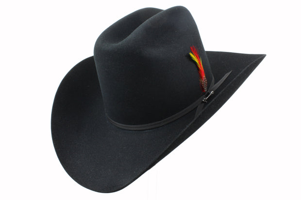 Stetson 6x Rancher Black Cowboy Felt Hat (Copa Alta Falda/Brim 4")