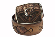 Cuadra Lumber Bone Modern Caiman Leather Belt
