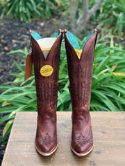 Corral Boots Women's Shoes Cognac Snip Toe Tall Boot