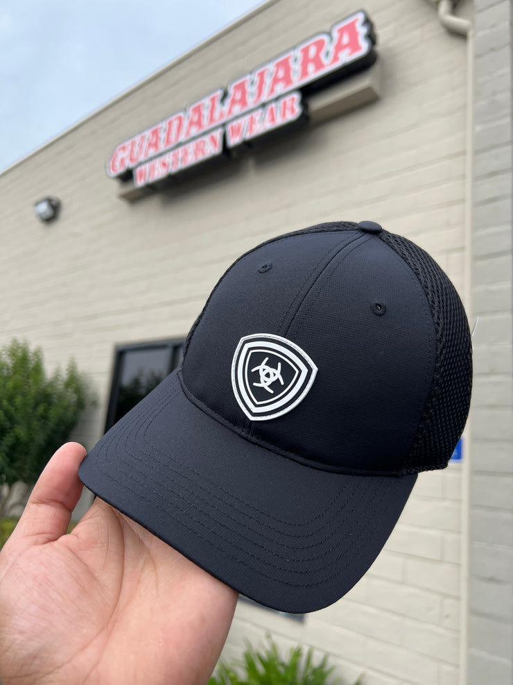 Ariat White/Blk Rubber Patch Cap