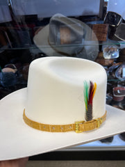 Genuine Buttercup Caiman Leather Hat Band