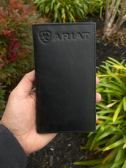 Ariat Mens Black Suede Rodeo Wallet/ Checkbook Cover