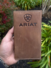 Ariat Mens Came Suede Rodeo Wallet/ Checkbook Cover