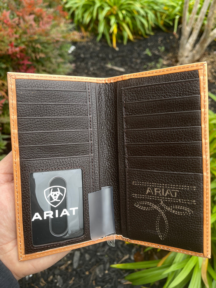 Ariat Mens Came Suede Rodeo Wallet/ Checkbook Cover