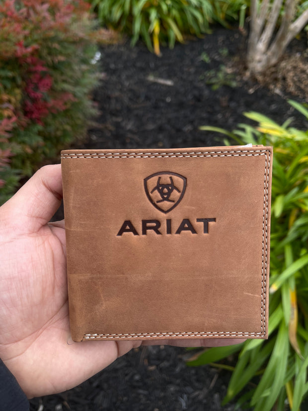 Ariat Mens Camel Suede Bi Fold Wallet
