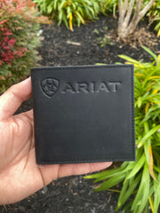 Ariat Mens Black Suede Bi-Fold Wallet