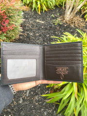 Ariat Mens Black Suede Bi-Fold Wallet