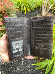 Ariat Mens Nutshell Boot Stitch Rodeo Wallet/Checkbook Cover