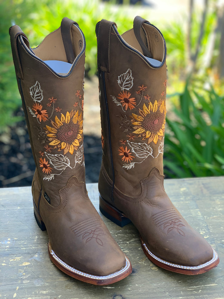 Reyme Crazy Tang Sunflower Stitched Cowgirl Boot – Guadalajara