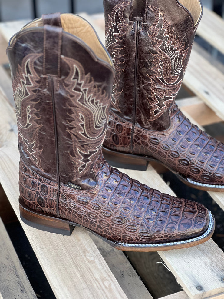 Square toe leather sole cowboy boots best sale