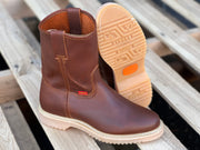 Lightweight Brown Pull-On Style Soft Toe Work Boot