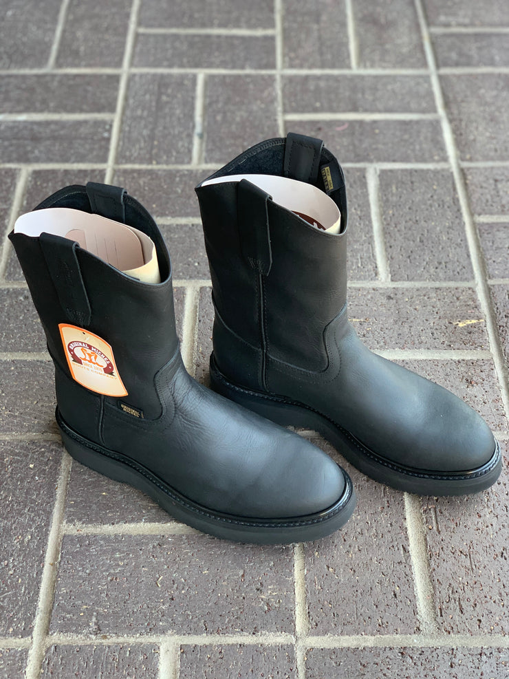 Original Michel Boots Men's Pull On Work Boot Black Soft Toe