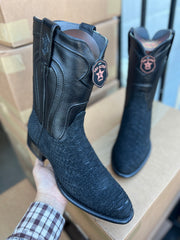 Los Altos Nobuck Black Python Roper Cowboy Boots