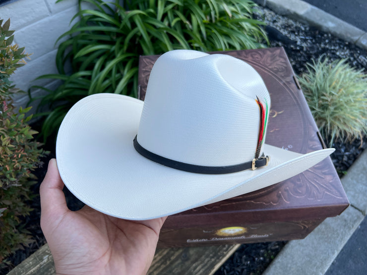 10,000x Sombrero Copa Chica 4.5" Falda 4" Horma Sinaloa (Toquilla Avestruz Negra)
