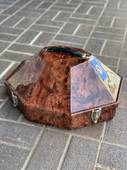 Exclusive Brown Wood HydroDipped Hat Carrying Case