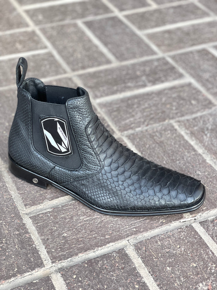 Vestigium Black Python Chelsea Boot – Guadalajara Western Wear
