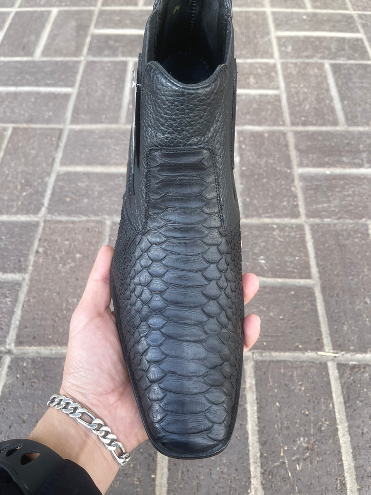 Python Skin Chelsea Boots Vestigium Black Python Chelsea Boot – Guadalajara Western Wear