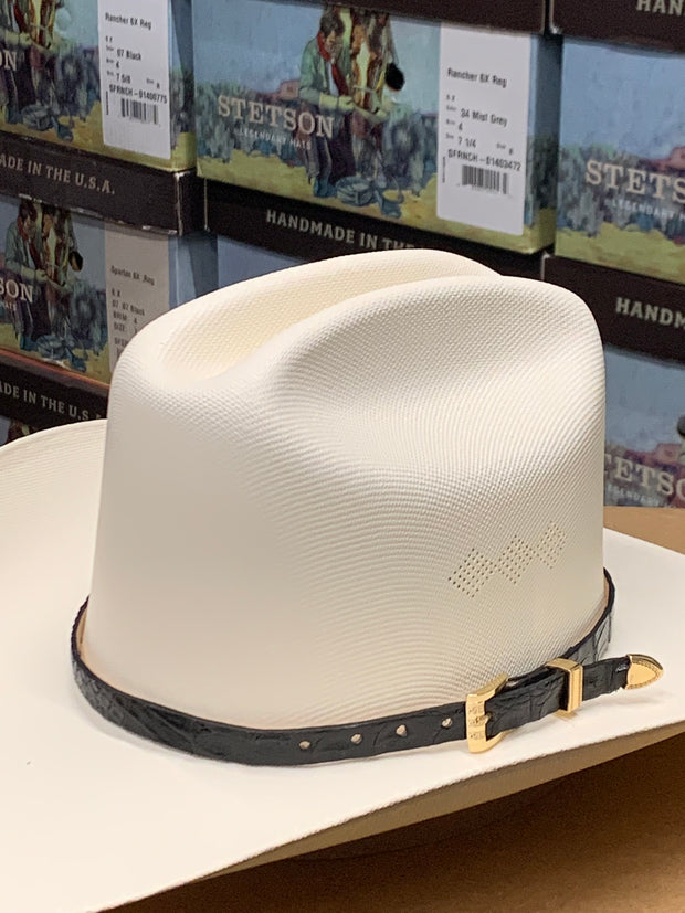 Genuine Black Caiman Leather Hat Band
