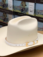 Genuine Premium White Caiman Leather Hat Band