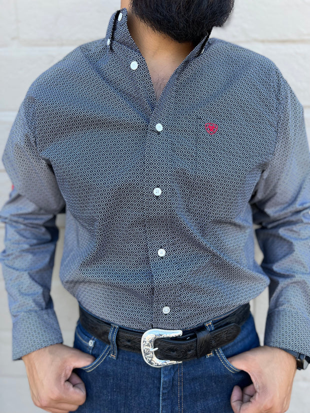 Ariat Team Massimo Tango Red Classic Fit Long Sleeve Shirt