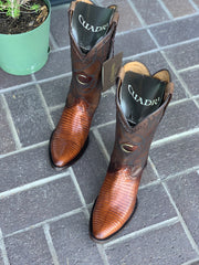 Cuadra Antique Honey Lizard Semi Oval Toe Cowboy Boots