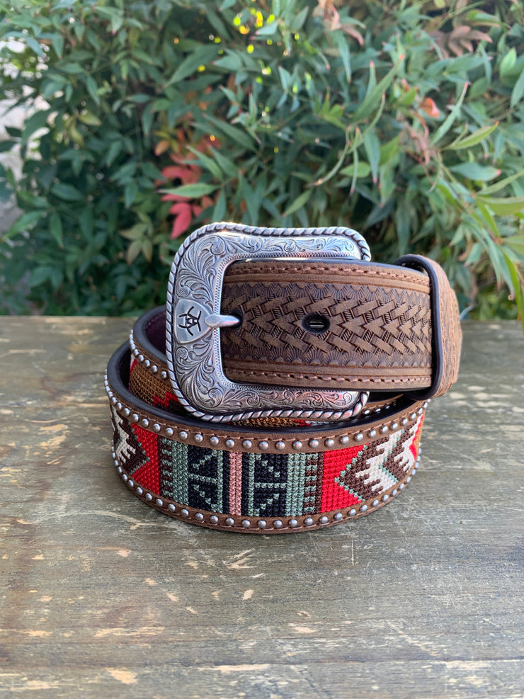 Ariat Men's Southwest Embroidered Inlay Belt