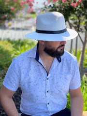 Somher Unisex Straw Hat (White/Black)