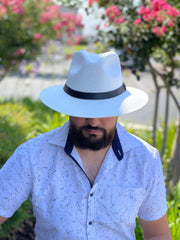 Somher Unisex Straw Hat (White/Black)