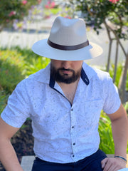 Somher Unisex Straw Hat (Beige/Dark Brown)