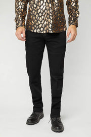 Platini Men's Jet Black Slim Boot Cut Jeans - BCJ7843