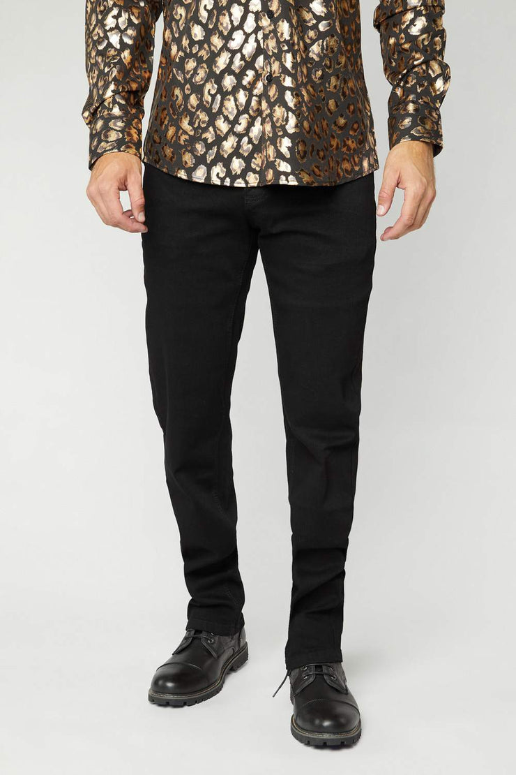 Platini Men's Jet Black Slim Boot Cut Jeans - BCJ7843
