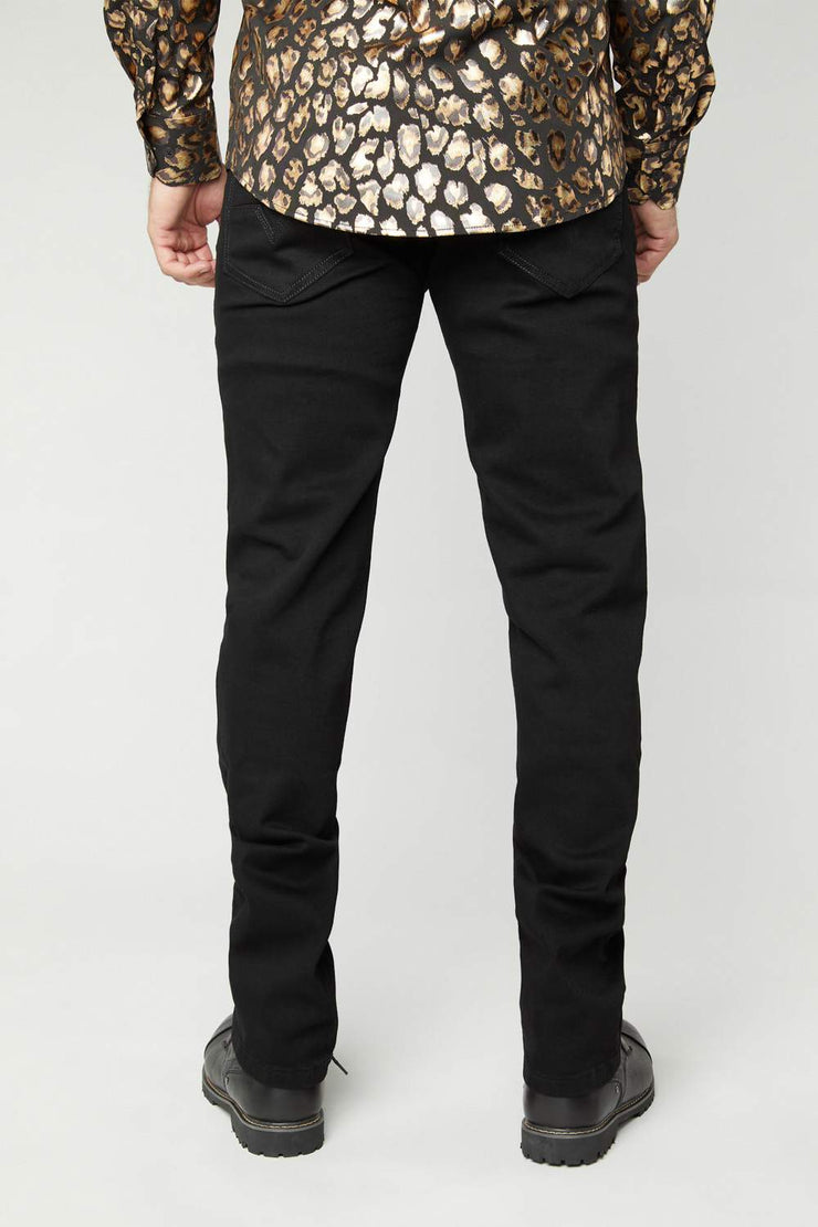 Platini Men's Jet Black Slim Boot Cut Jeans - BCJ7843