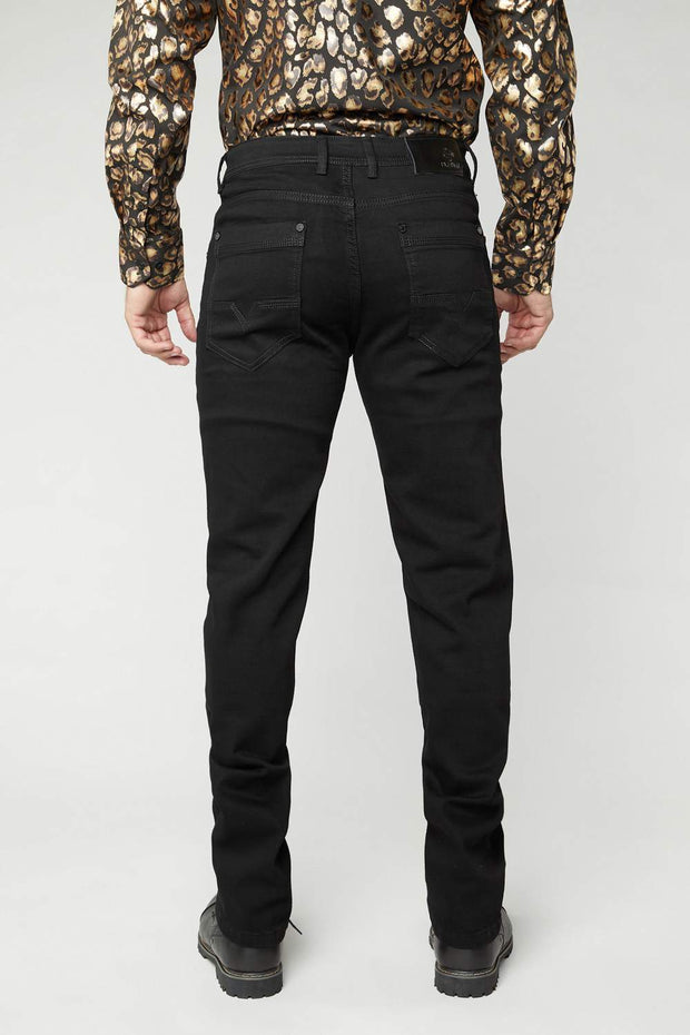 Platini Men's Jet Black Slim Boot Cut Jeans - BCJ7843
