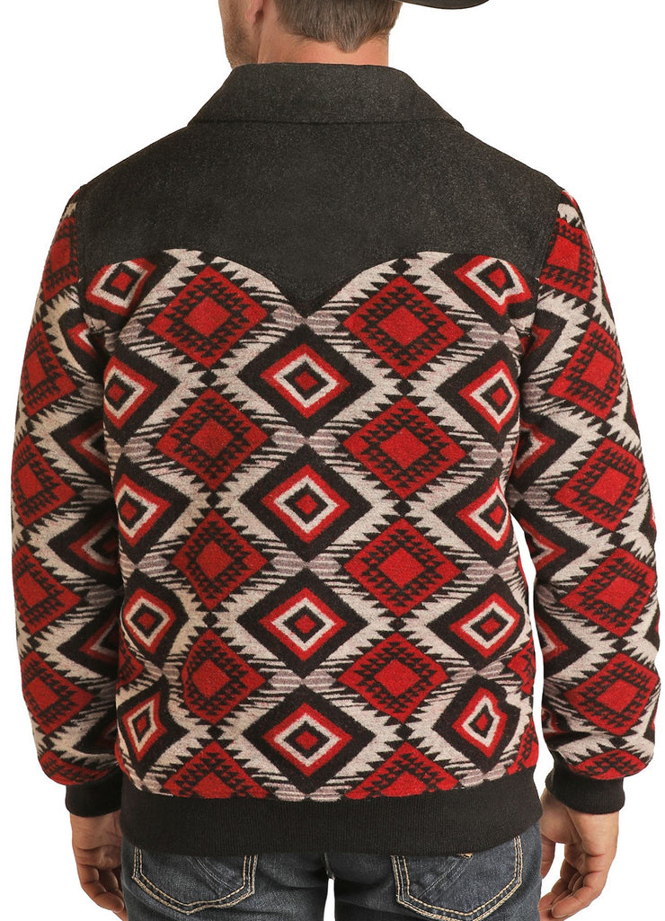 Panhandle Men's Red Aztec Wool Coat