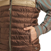 Men's Rock & Roll Denim Brown Poly Fill Puffer Vest