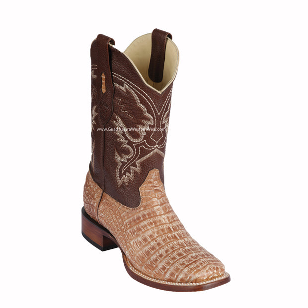 Los Altos Sahara Oryx Caiman Belly Wide Square Toe Cowboy Boots