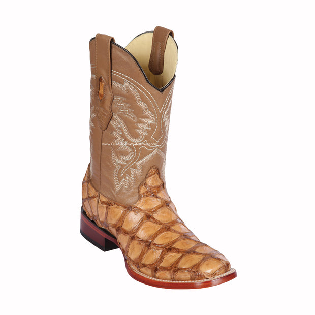 Los Altos Glossy Oryx Piraruccu Wide Square Toe Cowboy Boots