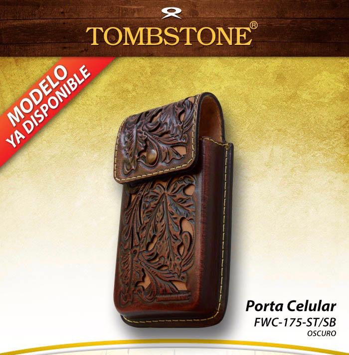 Tombstone Leather Tooled Floral Cell Phone Case